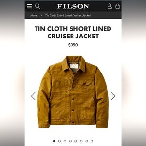 Filson Tin Cloth Short Lined Jacket